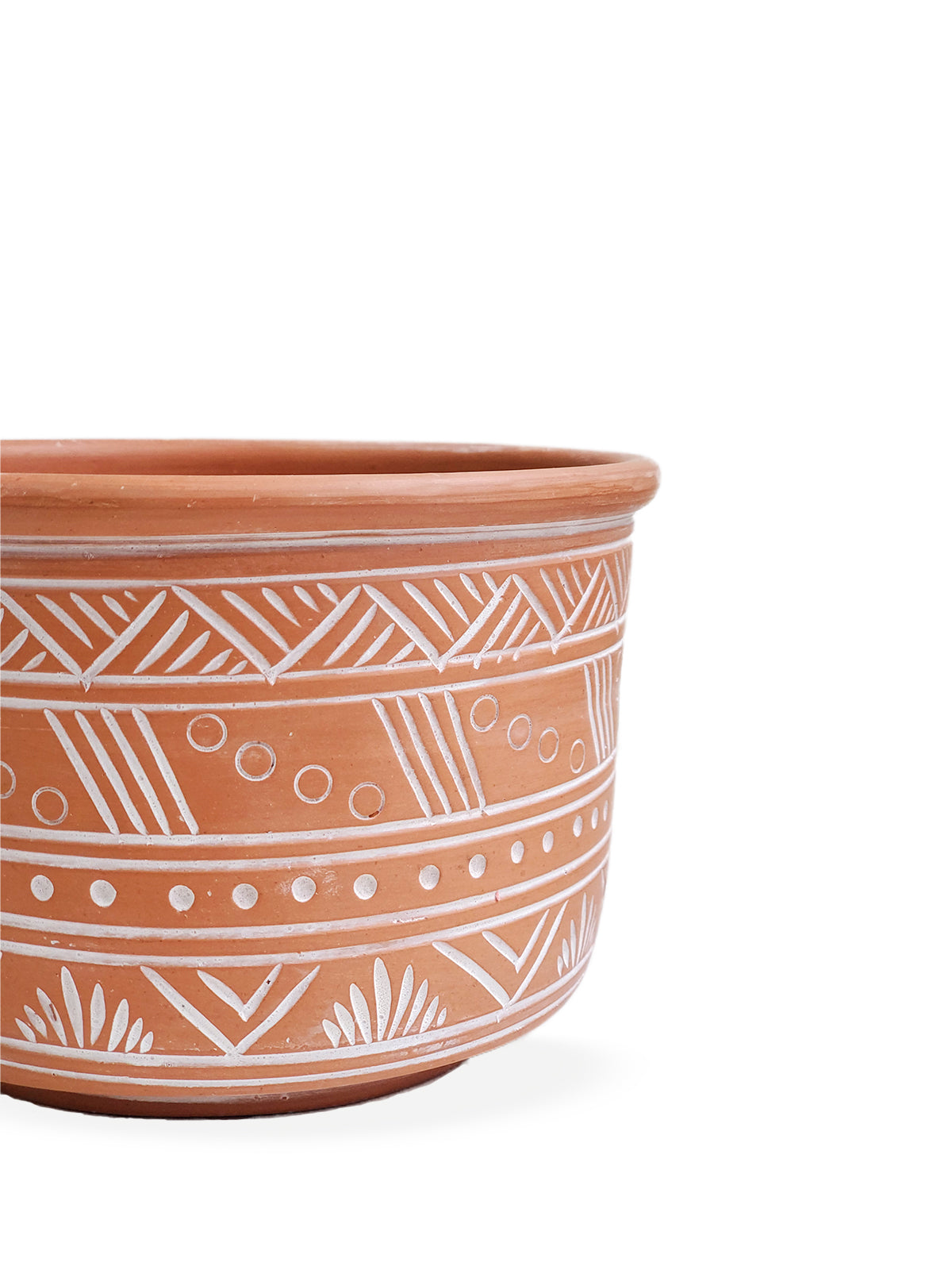 Hand-Etched Terracotta Plant Pot – Large