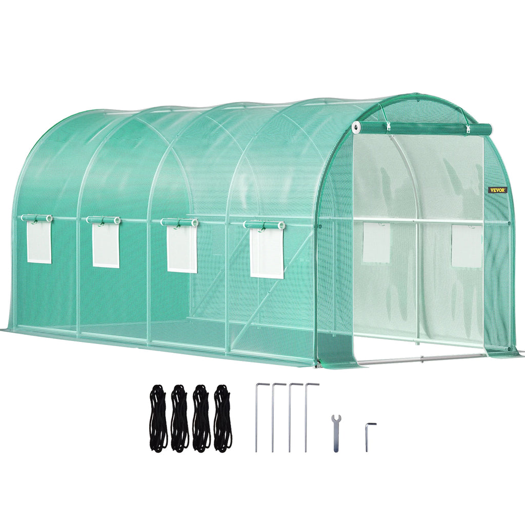 Premium  Walk-In Tunnel Greenhouse with Galvanized Frame & Waterproof Cover - Available in Multiple Sizes (15x7x7, 10x7x7, 20x10x7, 12x7x7 Ft) for Optimal Plant Growth