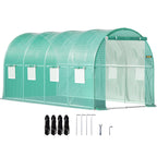 Premium  Walk-In Tunnel Greenhouse with Galvanized Frame & Waterproof Cover - Available in Multiple Sizes (15x7x7, 10x7x7, 20x10x7, 12x7x7 Ft) for Optimal Plant Growth