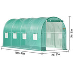 Premium  Walk-In Tunnel Greenhouse with Galvanized Frame & Waterproof Cover - Available in Multiple Sizes (15x7x7, 10x7x7, 20x10x7, 12x7x7 Ft) for Optimal Plant Growth