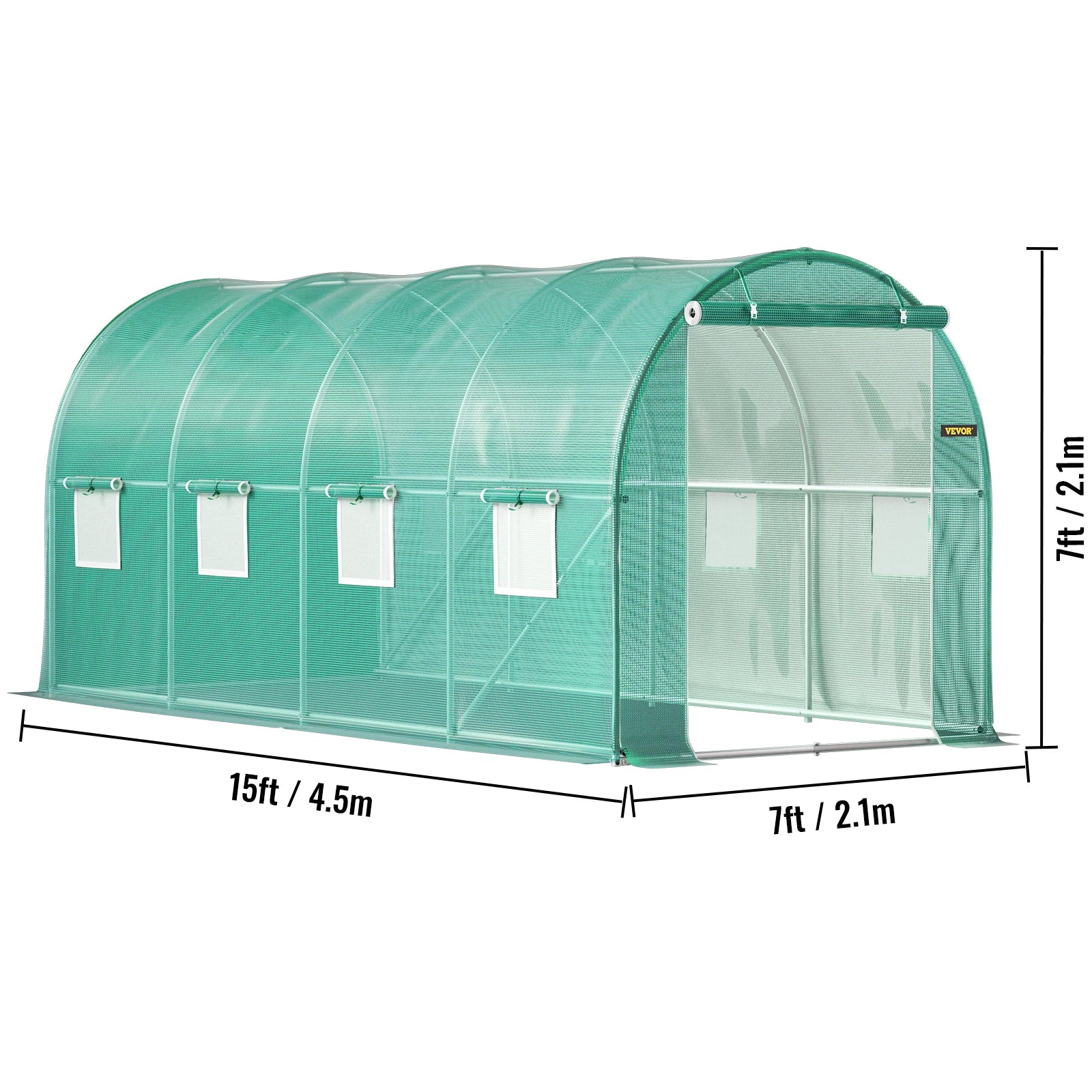 Premium  Walk-In Tunnel Greenhouse with Galvanized Frame & Waterproof Cover - Available in Multiple Sizes (15x7x7, 10x7x7, 20x10x7, 12x7x7 Ft) for Optimal Plant Growth