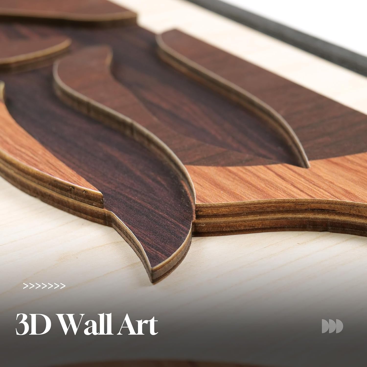 Framed 3D Boho Textured Wood Wall Art Set - Large 3-Piece Carved Tropical Botanical Décor for Living Room, Bedroom, Dining Room, and Home Office - Monstera Leaf Design, 20x30 Inches