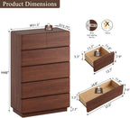 Walnut Six Drawer Dresser With Contemporary Profile