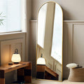 58x18 Inches Arched Full Length Mirror Aluminum Frame Gold