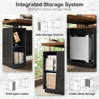 e 71-Inch Electric Standing Desk with Lockable Cabinets & Mobile File Storage