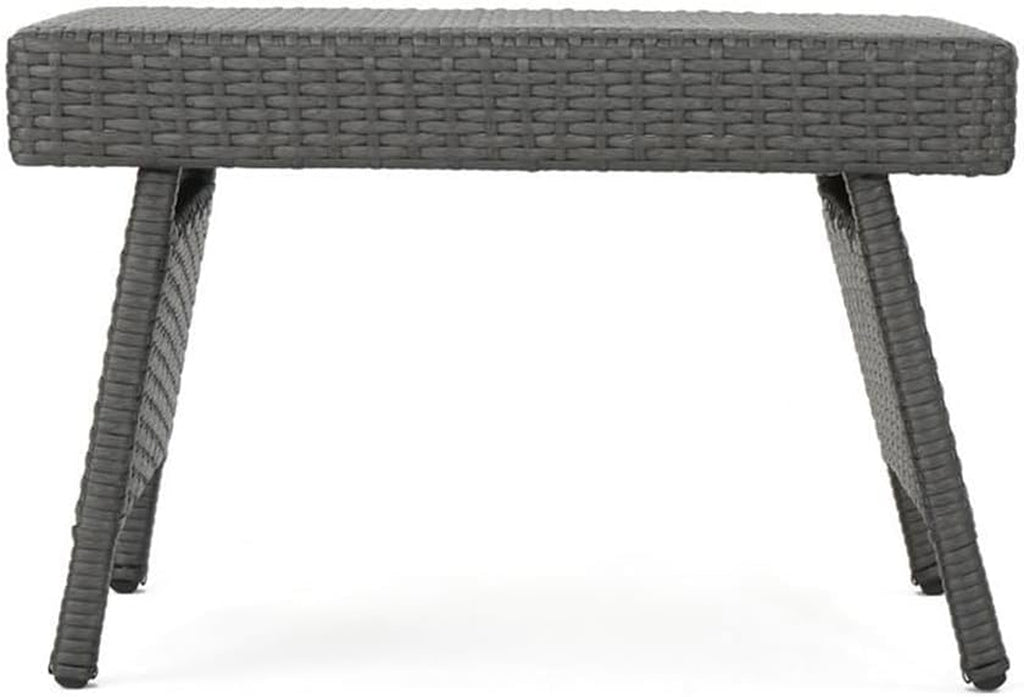 Salem Outdoor Chaise Lounge Set with Wicker Side Table, 2-Piece, Grey