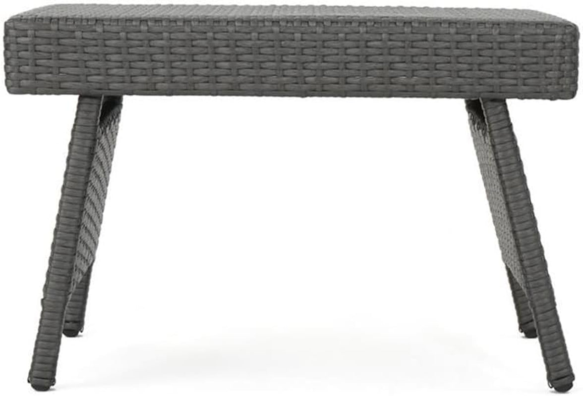 Salem Outdoor Chaise Lounge Set with Wicker Side Table, 2-Piece, Grey