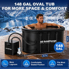 Professional Ice Bath Chiller and Tub Kit, 1/3HP Chiller with External Pump and Filter, XXL 148-Gallon Enhanced Ice Bath for Cold Therapy Recovery