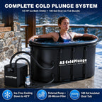 Professional Ice Bath Chiller and Tub Kit, 1/3HP Chiller with External Pump and Filter, XXL 148-Gallon Enhanced Ice Bath for Cold Therapy Recovery