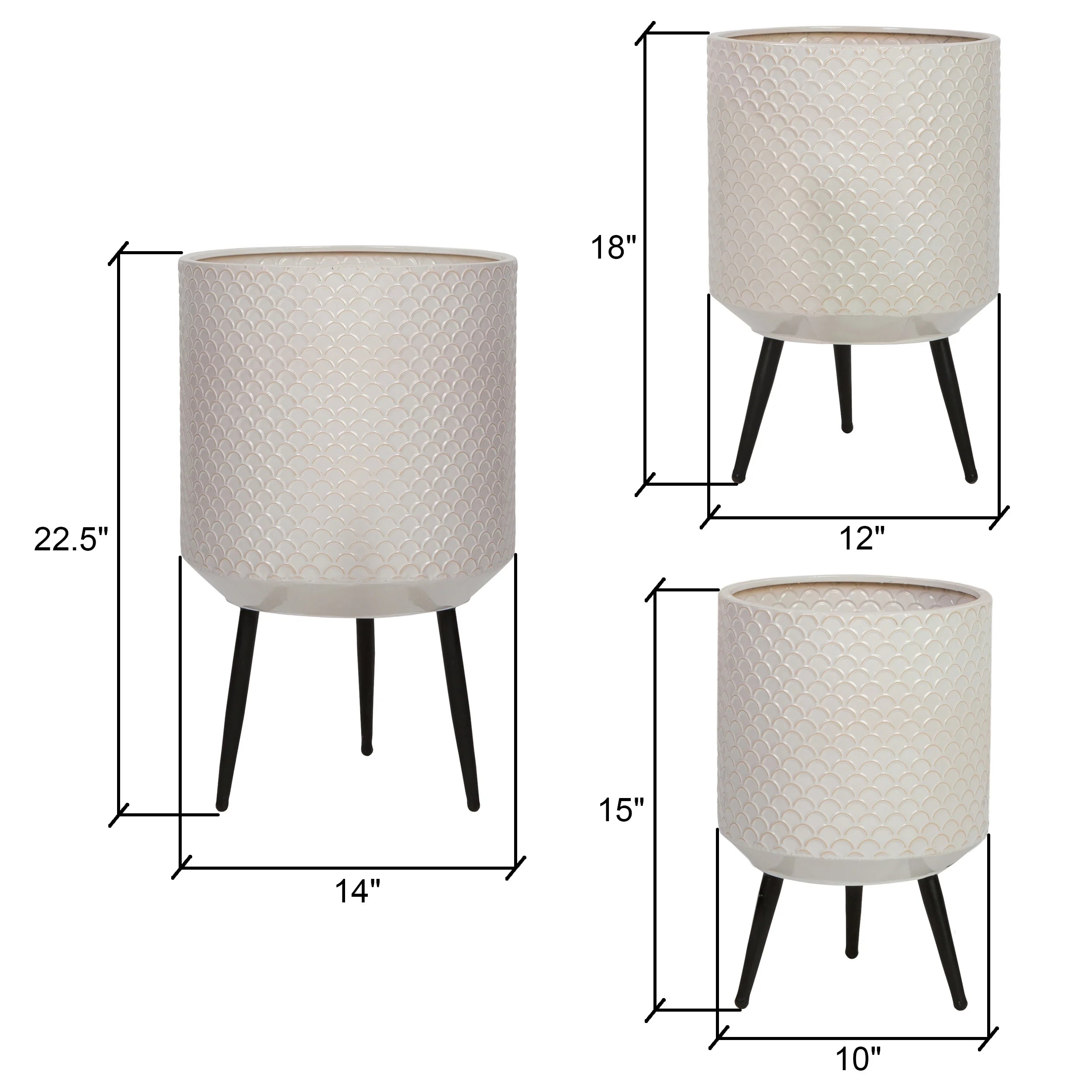 Elevate Your Space with the Stylish Metal Avery Modern Planters - Set of 3