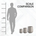 Stylish Round Concrete Planters Set - Durable Indoor/Outdoor Pots with Drainage Holes in Charcoal Finish