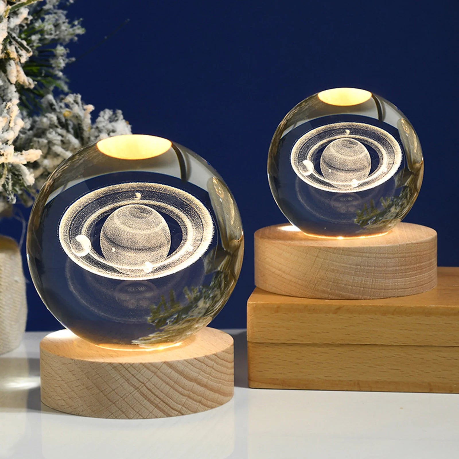 Home Decor , Glowing Planetary Galaxy Astronaut Crystal Ball Night Lights U Power Warm/Rgb Bedside Light Kid Gift Night Lamp