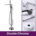 ELLEN Floor Standing Bathtub Faucets with Hand Shower Hot Cold Bath Tub Black Bath Faucet Water Mixer Tap Crane ELS2010