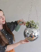Elevate Your Space with Eclectic Whimsical Disco Ball Hanging Herb Planters – Perfect for Indoor and Outdoor Decor!