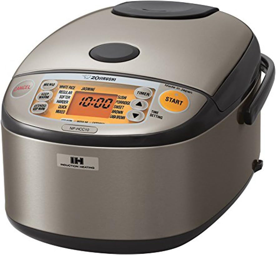Zojirushi NP-HCC10XH 5.5-Cup Induction Heating Rice Cooker and Warmer in Stainless Dark Gray