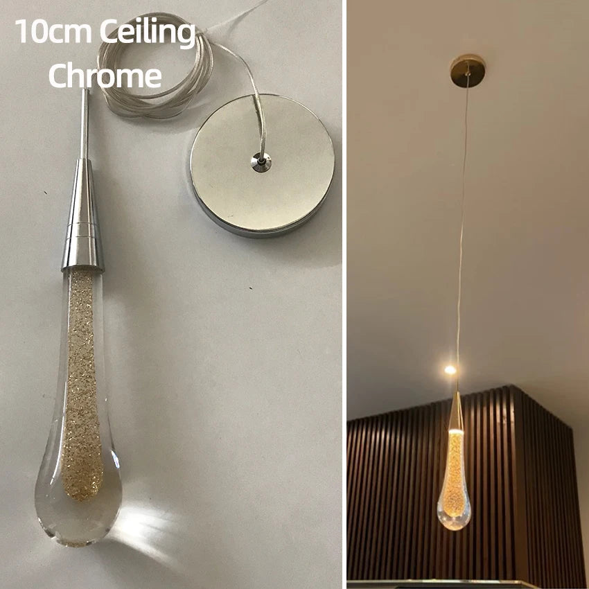 Customizable Post-Modern Crystal Glass Led Pendant Lights Hanglamp Drop Light Restaurant Bar Pendant Lamp Staircase Lamps