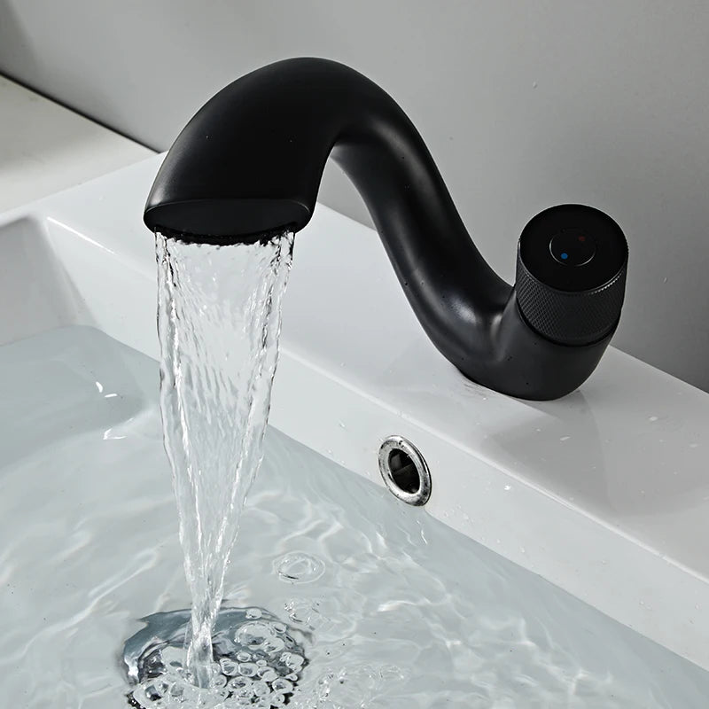 Modern Waterfall Bathroom Faucet Mixer Hot and Cold Water Taps for Washbasin BR-10004A Contemporary Design Sink Faucet