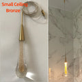 Customizable Post-Modern Crystal Glass Led Pendant Lights Hanglamp Drop Light Restaurant Bar Pendant Lamp Staircase Lamps