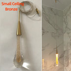 Customizable Post-Modern Crystal Glass Led Pendant Lights Hanglamp Drop Light Restaurant Bar Pendant Lamp Staircase Lamps