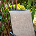 Black 7-Piece Metal Rectangle Patio Outdoor Dining Set with Geometric Table and Textilene Swivel Chairs