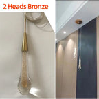 Customizable Post-Modern Crystal Glass Led Pendant Lights Hanglamp Drop Light Restaurant Bar Pendant Lamp Staircase Lamps