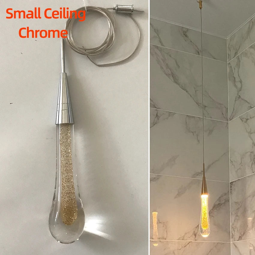 Customizable Post-Modern Crystal Glass Led Pendant Lights Hanglamp Drop Light Restaurant Bar Pendant Lamp Staircase Lamps