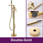 ELLEN Floor Standing Bathtub Faucets with Hand Shower Hot Cold Bath Tub Black Bath Faucet Water Mixer Tap Crane ELS2010