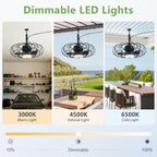 Twenty Inch Black Outdoor Ceiling Fan Weather proof IP65