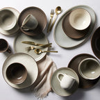 Banks Brown 12-Piece Stoneware Dinnerware Set, Service for 4