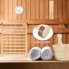 8-Piece Sauna Accessories Set: Wooden Bucket and Ladle, Thermometer and Hygrometer, Hourglass Timer, Two Backrests, Gable Vent, and Aromatherapy Oil Bowl – Ideal Gifts for Sauna Enthusiasts and Home Spa Experience