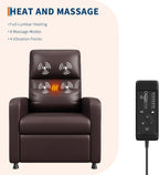 Power Recliner Chair With Heating Massage Tall Back