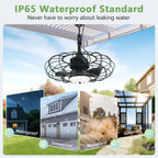 Twenty Inch Black Outdoor Ceiling Fan Weather proof IP65