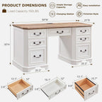 59 Victorian Farmhouse Executive Desk Antique White