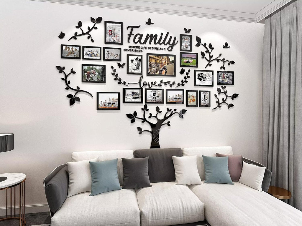 3D Family Tree Wall Decor Sticker - DIY Collage Picture Frames for Living Room Decoration
