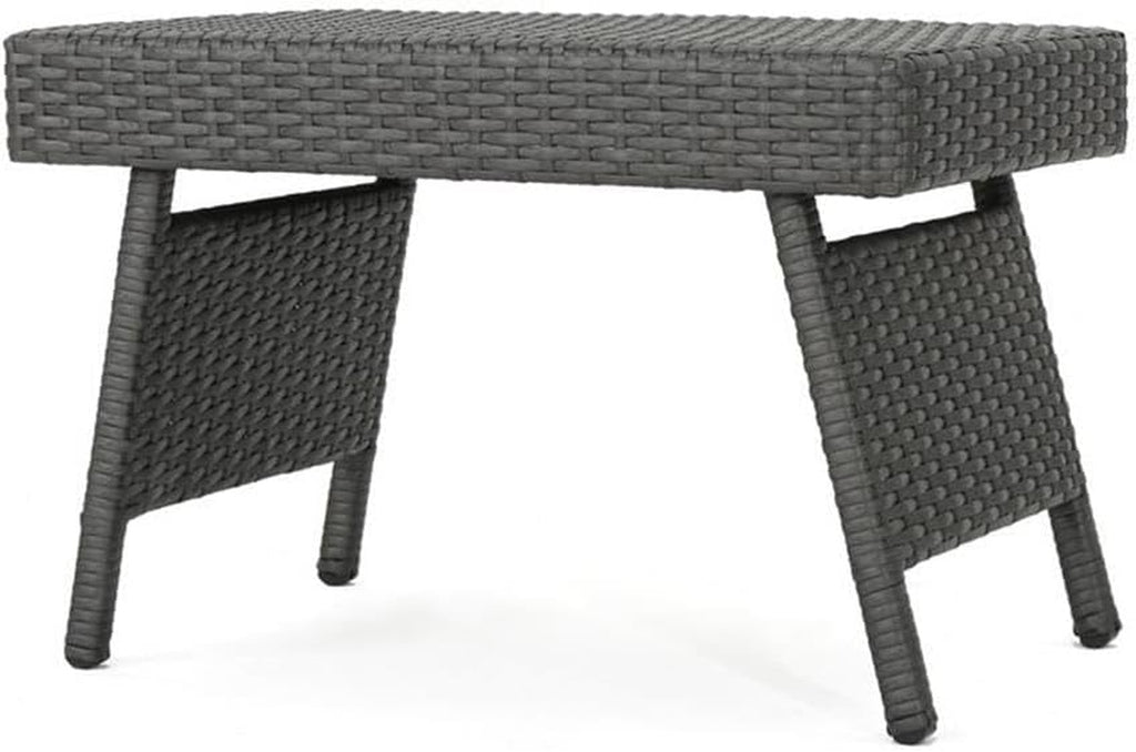 Salem Outdoor Chaise Lounge Set with Wicker Side Table, 2-Piece, Grey