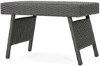 Salem Outdoor Chaise Lounge Set with Wicker Side Table, 2-Piece, Grey