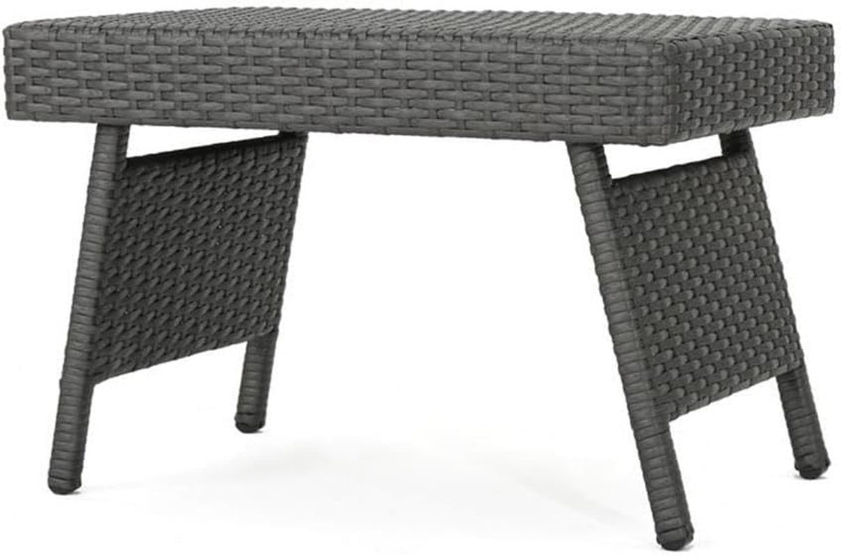 Salem Outdoor Chaise Lounge Set with Wicker Side Table, 2-Piece, Grey