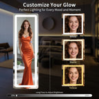 56" x 20" Dimmable LED Full-Length Mirror | Lighted Floor & Wall Mirror