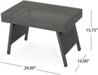 Salem Outdoor Chaise Lounge Set with Wicker Side Table, 2-Piece, Grey