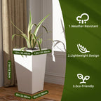 Elevate Your Space with Our Set of 2 Large 21-Inch White Planters - Perfect for Indoor and Outdoor Plants!