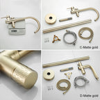 ELLEN Floor Standing Bathtub Faucets with Hand Shower Hot Cold Bath Tub Black Bath Faucet Water Mixer Tap Crane ELS2010
