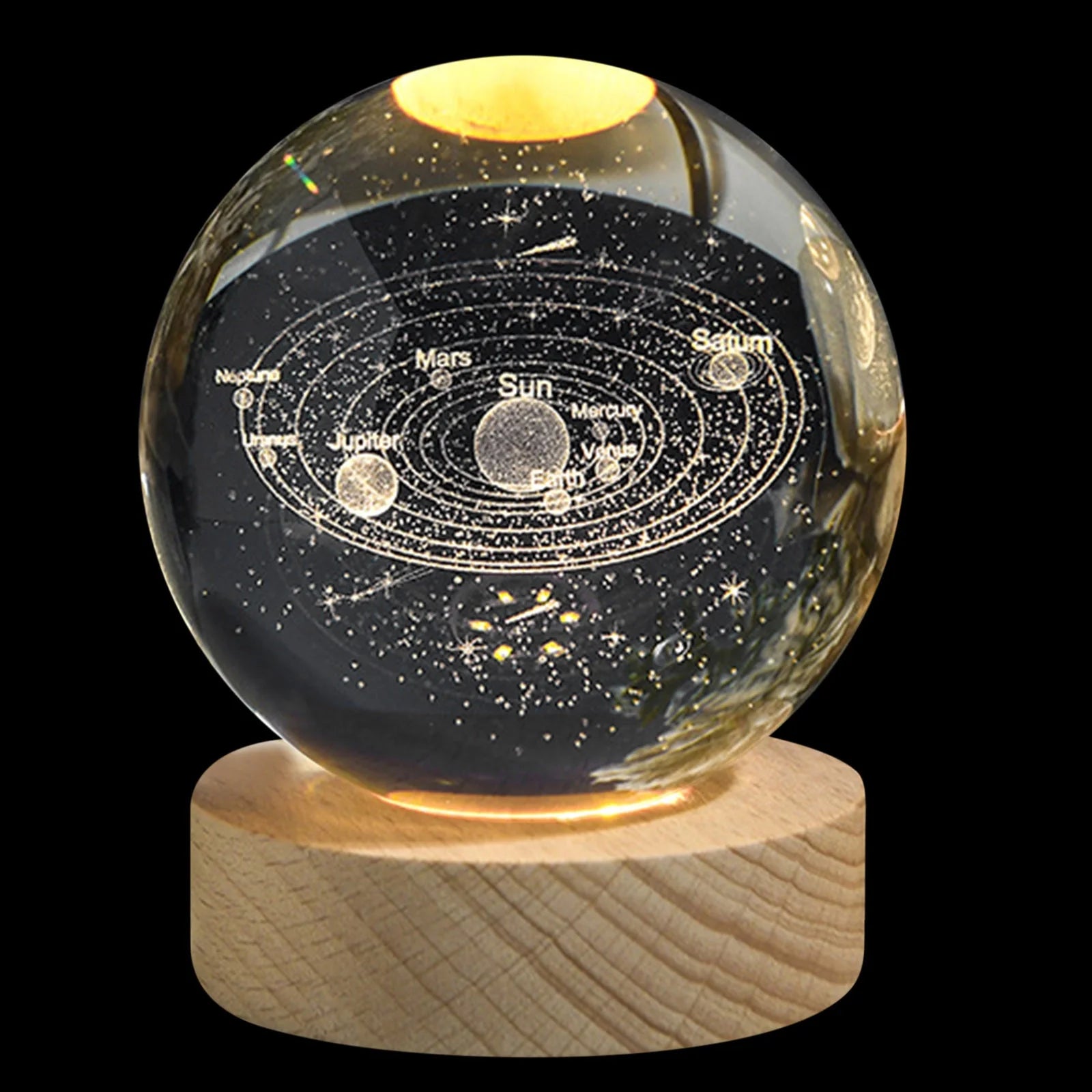 Home Decor , Glowing Planetary Galaxy Astronaut Crystal Ball Night Lights U Power Warm/Rgb Bedside Light Kid Gift Night Lamp