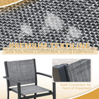 4 Pieces Patio Furniture Outdoor Furniture Outdoor Patio Furniture Set Textilene Bistro Set Modern Conversation Set Black Bistro Set with Loveseat Tea Table, Grey