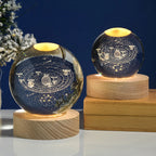 Home Decor , Glowing Planetary Galaxy Astronaut Crystal Ball Night Lights U Power Warm/Rgb Bedside Light Kid Gift Night Lamp