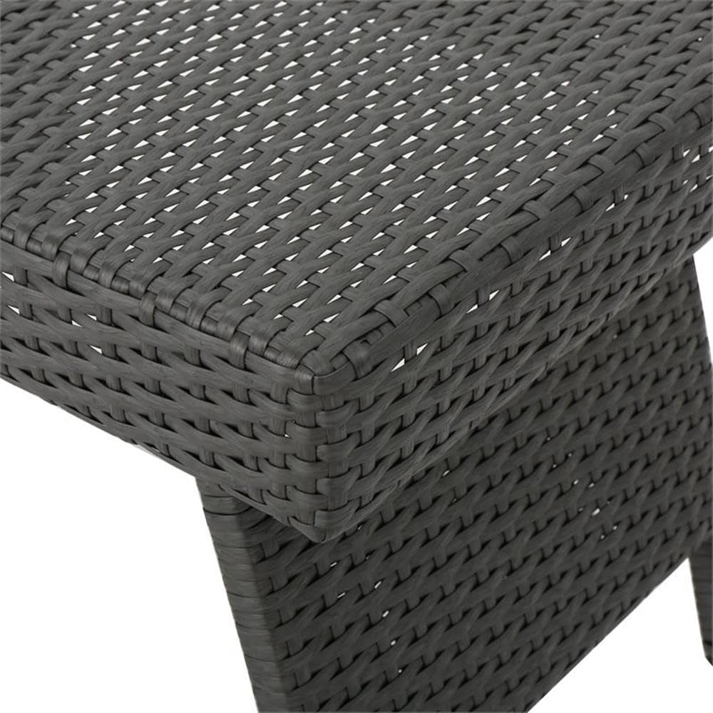 Salem Outdoor Chaise Lounge Set with Wicker Side Table, 2-Piece, Grey