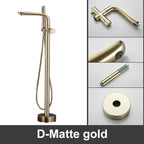 ELLEN Floor Standing Bathtub Faucets with Hand Shower Hot Cold Bath Tub Black Bath Faucet Water Mixer Tap Crane ELS2010