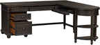 Contemporary L Shaped Desk USB Charging Drawer