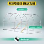 Premium  Walk-In Tunnel Greenhouse with Galvanized Frame & Waterproof Cover - Available in Multiple Sizes (15x7x7, 10x7x7, 20x10x7, 12x7x7 Ft) for Optimal Plant Growth