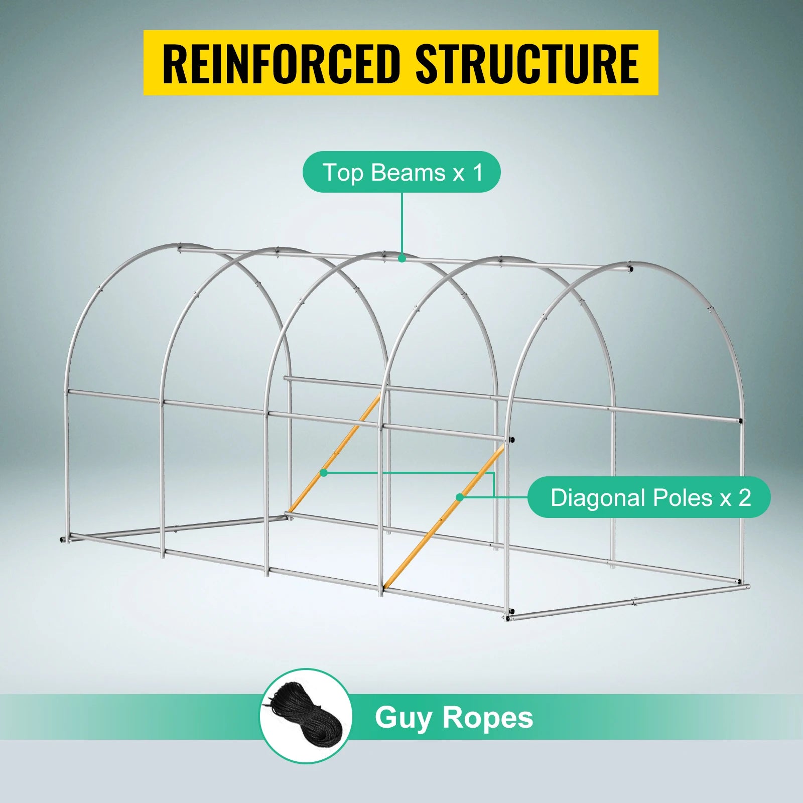 Premium  Walk-In Tunnel Greenhouse with Galvanized Frame & Waterproof Cover - Available in Multiple Sizes (15x7x7, 10x7x7, 20x10x7, 12x7x7 Ft) for Optimal Plant Growth