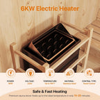 Outdoor Traditional Barrel Sauna for 4-6 Persons with 220V 6KW Electric Heater and Sauna Stones